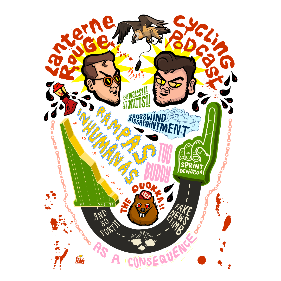 Lanterne Rouge Cycling Podcast T-Shirt (White)