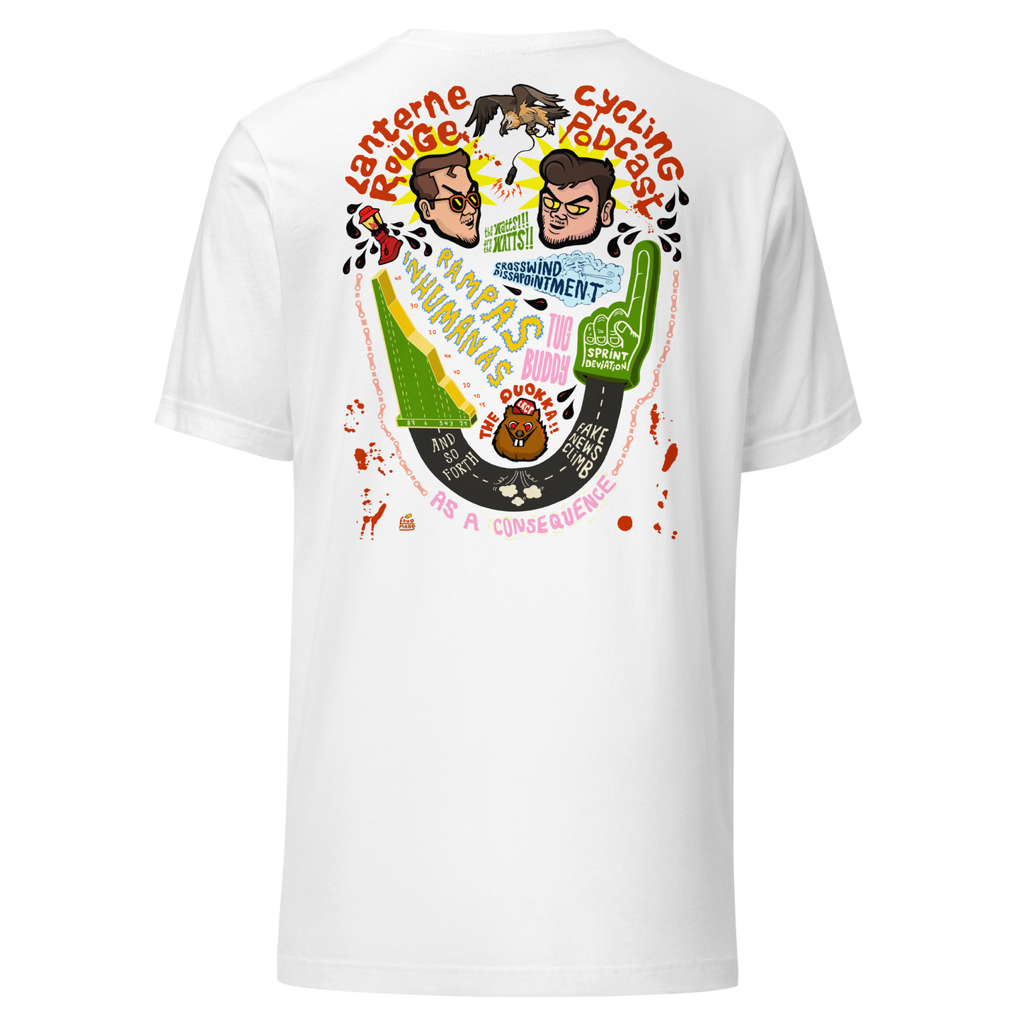 Lanterne Rouge Cycling Podcast T-Shirt (White)